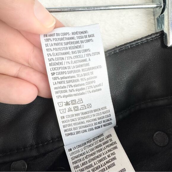 AE Stretch Super High-Rise Vegan Leather Waist Ankle Straight Jean Black Size 4R - Picture 14 of 15